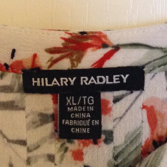 Hilary Radley Women's Floral Button Down Shirt 3/4 Sleeve Tunic Stretchy Size XL - Picture 8 of 9
